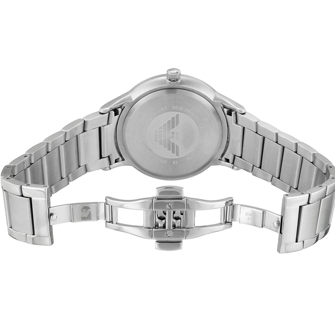 Emporio Armani Renato Blue Dial Silver Steel Strap Watch For Men - AR2472