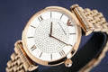 Emporio Armani T-Bar Gianni Crystal Pave Dial Rose Gold Steel Strap Watch For Women - AR11244