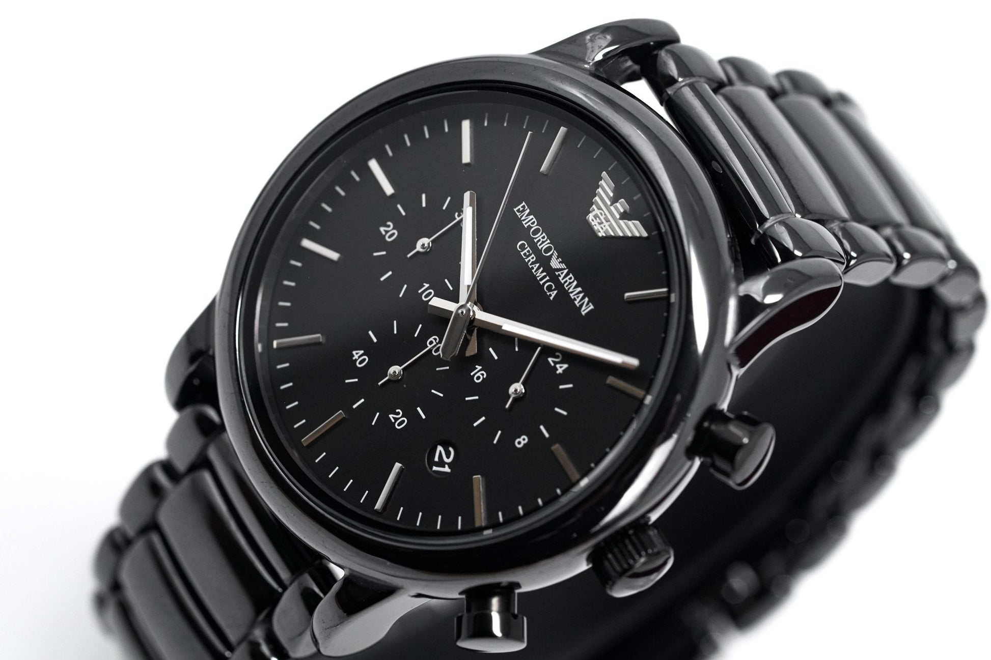 Emporio Armani Luigi Chronograph Black Dial Black Steel Strap Watch For Men - AR1507