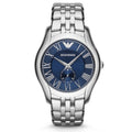 Emporio Armani Valente Chronograph Blue Dial Silver Steel Strap Watch For Men - AR1789