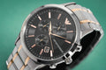 Emporio Armani Chronograph Black Dial Two Tone Steel Strap Watch For Men - AR11165