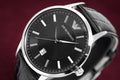 Emporio Armani Renato Black Dial Black Leather Strap Watch For Men - AR2411