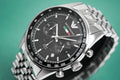 Emporio Armani Tazio Chronograph Team Italia Black Dial Silver Steel Strap Watch For Men - AR5983