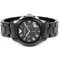 Emporio Armani Valente Chronograph Ceramic Black Dial Black Steel Strap Watch For Men - AR1400