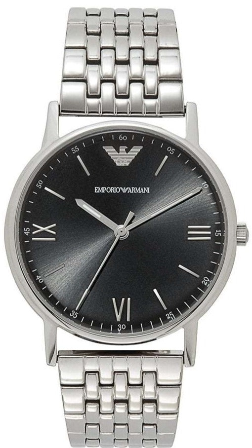 Emporio Armani Kappa Black Dial Stainless Steel Watch For Men - AR11152