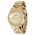 Fossil Riley Gold Dial Gold Steel Strap Watch for Women - ES3203