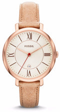 Fossil Jacqueline White Dial Sand Leather Strap Watch for Women - ES3487