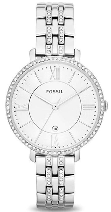 Fossil Jacqueline White Dial Silver Steel Strap Watch for Women - ES3545