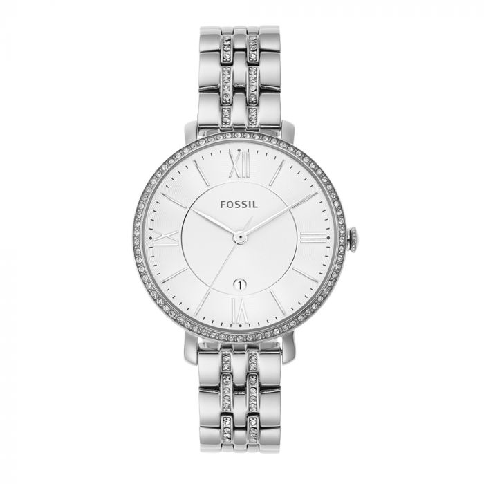 Fossil Jacqueline White Dial Silver Steel Strap Watch for Women - ES3545