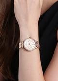 Fossil Jacqueline Rose Gold Dial Rose Gold Steel Strap Watch for Women - ES3546