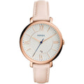 Fossil Jacqueline White Dial Pink Leather Strap Watch for Women - ES3988