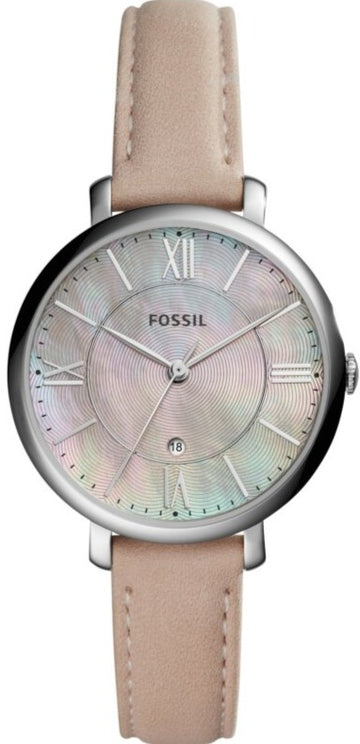 Fossil Jacqueline Blush Mother of Pearl Dial Pink Leather Strap Watch for Women - ES4151