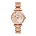 Fossil Carlie Rose Gold Dial Rose Gold Steel Strap Watch for Women - ES4301