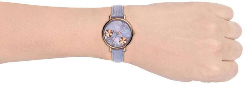 Fossil Jacqueline Purple Dial Purple Leather Strap Watch for Women - ES4814