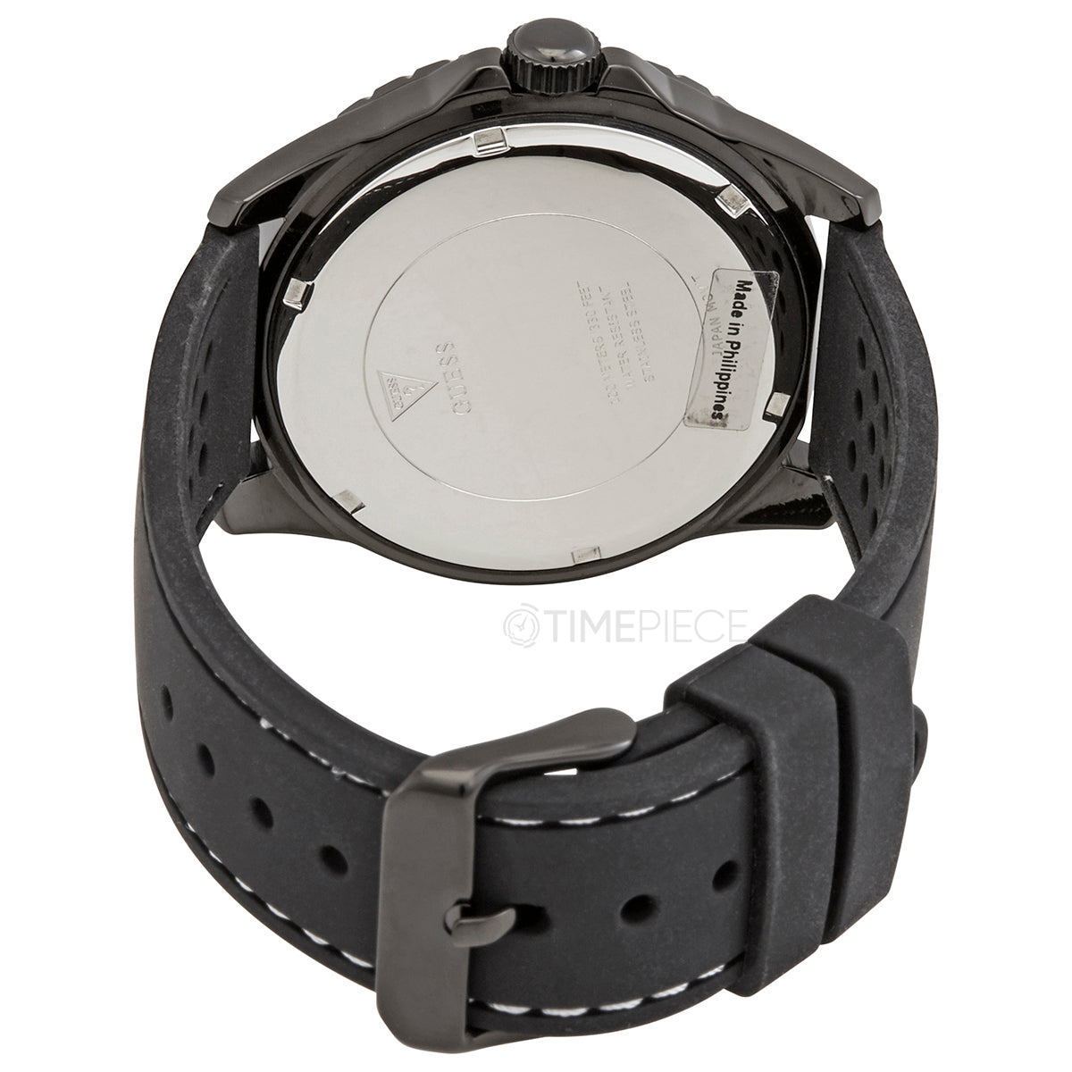 Guess Odyssey Quartz Black Dial Black Silicone Strap Watch For Men - W1108G3