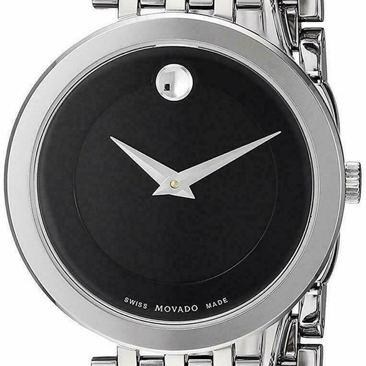 Movado Esperanza 28mm Black Dial Stainless Steel Watch For Women - 0607051