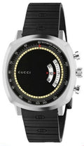 Gucci Grip Chronograph Quartz Black Dial Black Rubber Strap Watch For Men - YA157301