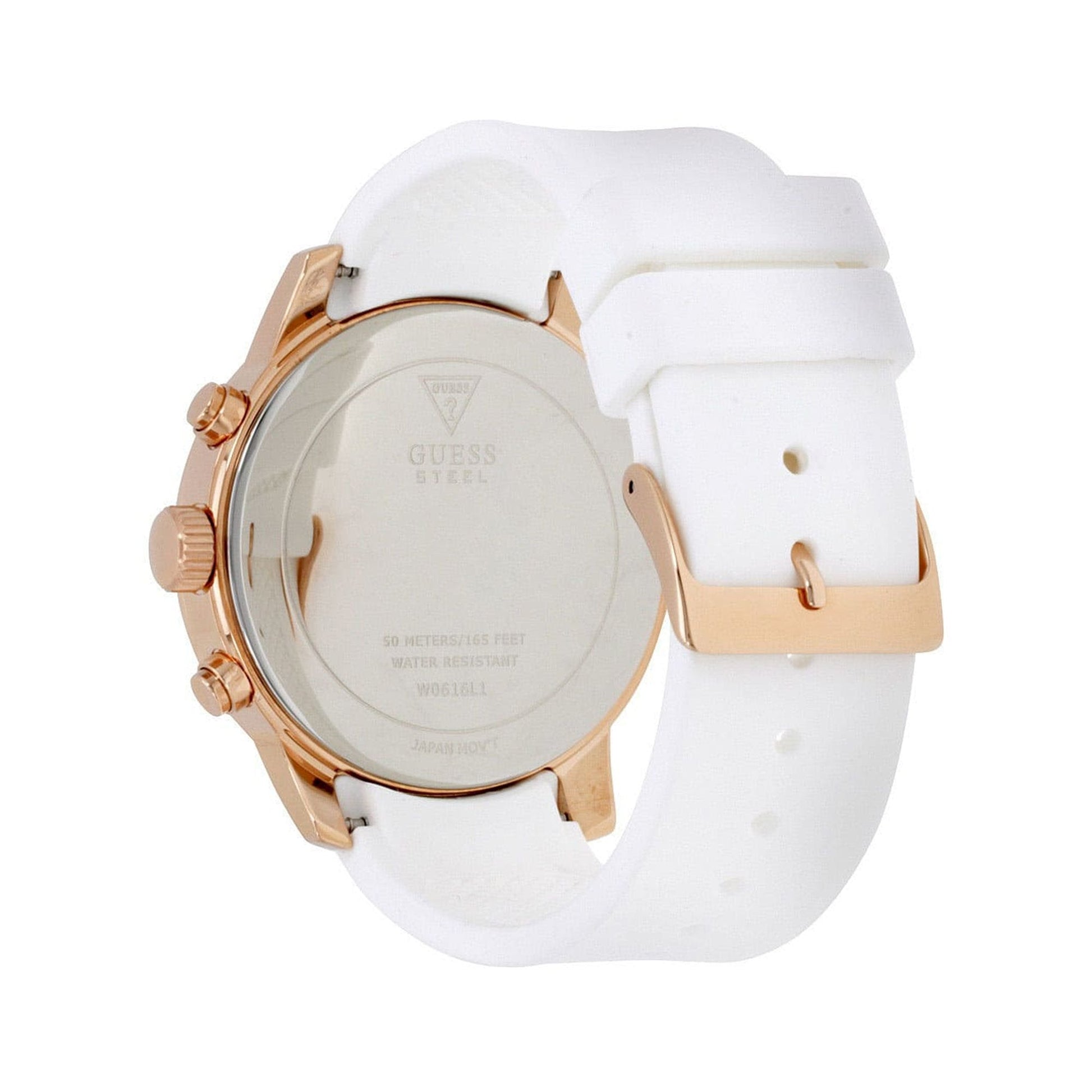 Guess Sport White Dial White Rubber Strap Watch For Women - W0616L1