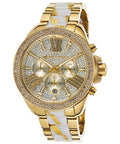 Michael Kors Wren Gold Diamonds Dial Two Tone Steel Strap Watch for Women - MK6157