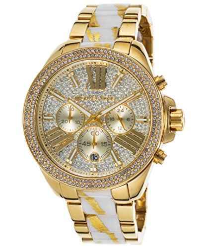 Michael Kors Wren Gold Diamonds Dial Two Tone Steel Strap Watch for Women - MK6157