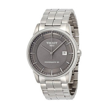 Tissot Luxury Powermatic 80 Grey Dial Silver Steel Strap Watch for Men - T086.407.11.061.00