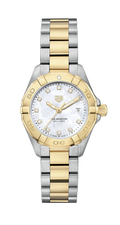 Tag Heuer Aquaracer Quartz Diamonds Mother of Pearl Dial Two Tone Steel Strap Watch for Men - WBD1422.BB0321