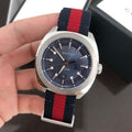 Gucci Quartz Blue Dial Two Tone Nylon Strap Watch For Men - YA142304