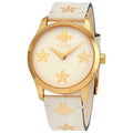 Gucci G Timeless White Dial White Leather Strap Watch For Women - YA1264096