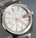 Gucci G Chrono Chronograph Quartz White Dial Silver Steel Strap Watch For Men - YA101201