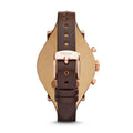 Fossil Boyfriend White Dial Brown Leather Strap Watch for Women - ES3616