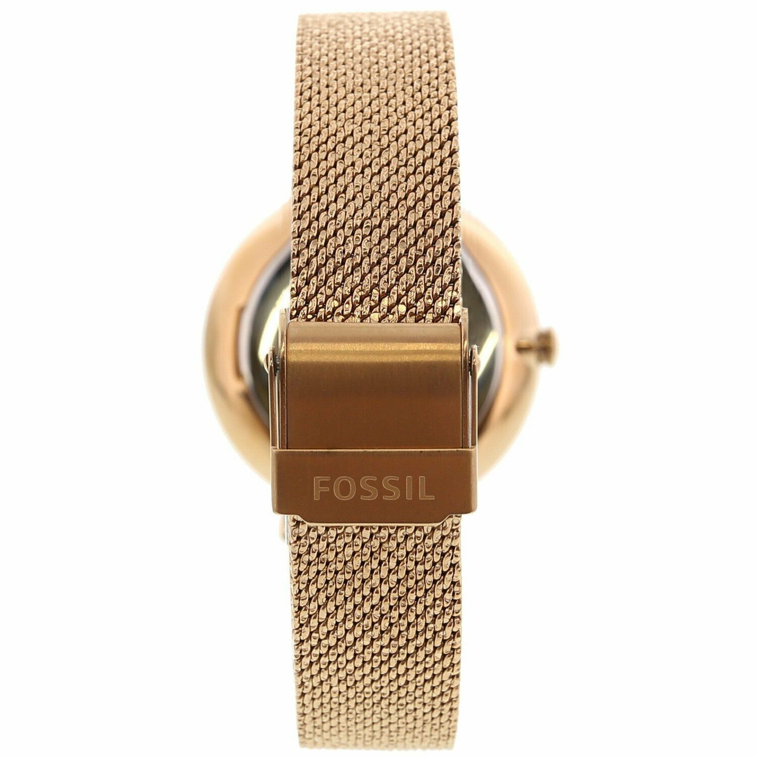 Fossil Jacqueline White Dial Rose Gold Mesh Bracelet Watch for Women - ES4534