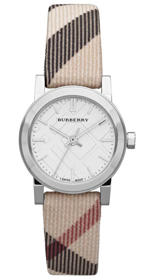 Burberry The City Nova Silver Dial Brown Leather Strap Watch for Women - BU9212