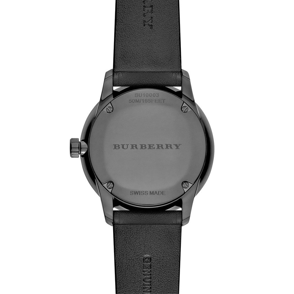 Burberry The Classic Black Dial Black Leather Strap Watch for Men - BU10003