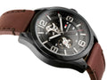 Tommy Hilfiger Bruce Automatic Black Dial Brown Leather Strap Watch for Men - 1791280