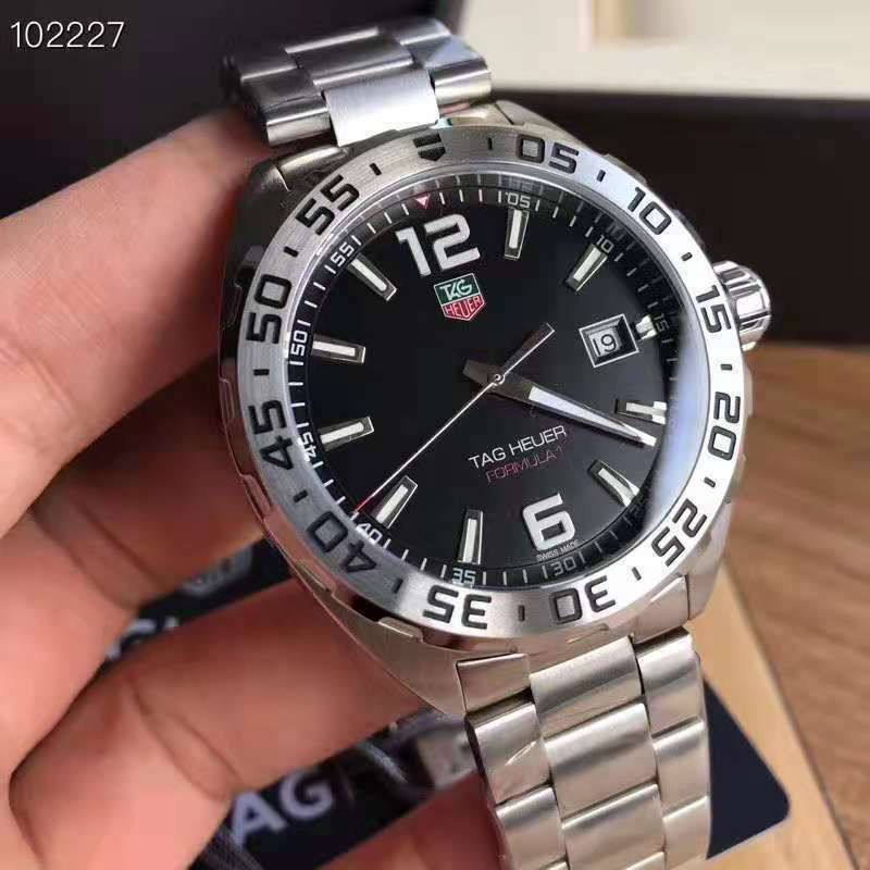 Tag Heuer Formula 1 Stainless Steel 41mm Black Dial Silver Steel Strap Watch for Men - WAZ1112.BA0875