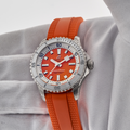 Breitling Superocean Automatic 36 Orange Dial Orange Rubber Strap Watch for Men - A17377211O1S1