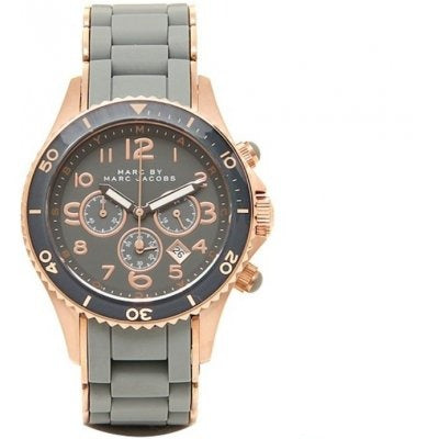 Marc Jacobs Rock Chronograph Grey Dial Grey Stainless Steel Strap Watch for Women - MBM2550