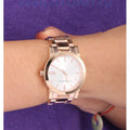 Burberry The City White Dial Rose Gold Steel Strap Watch for Women - BU9104