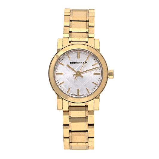 Burberry Heritage White Dial Gold Stainless Steel Strap Watch for Women - BU9203