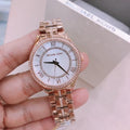 Michael Kors Lauryn Mother of Pearl Dial Rose Gold Steel Strap Watch for Women - MK3716