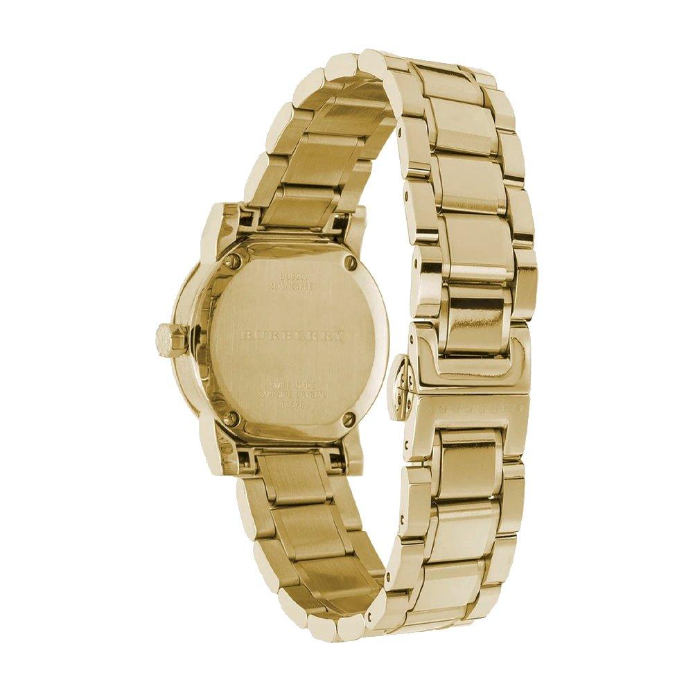 Burberry Heritage White Dial Gold Steel Strap Watch for Women - BU9203