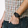 Fossil Machine Chronograph Black Dial Black Silicone Strap Watch for Men - FS4487