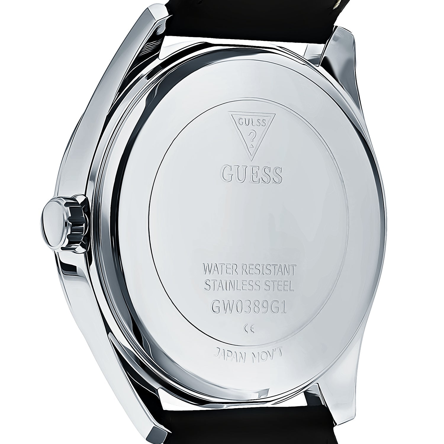 Guess Tailor Multifunction Black Dial Black Leather Strap Watch for Men - GW0389G1