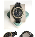 Fossil Riley Black Dial Black Leather Strap Watch for Women - ES3696