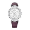 Swarovski Era Journey Chronograph Crystals Silver Dial Purple Leather Strap Watch for Women - 5296835