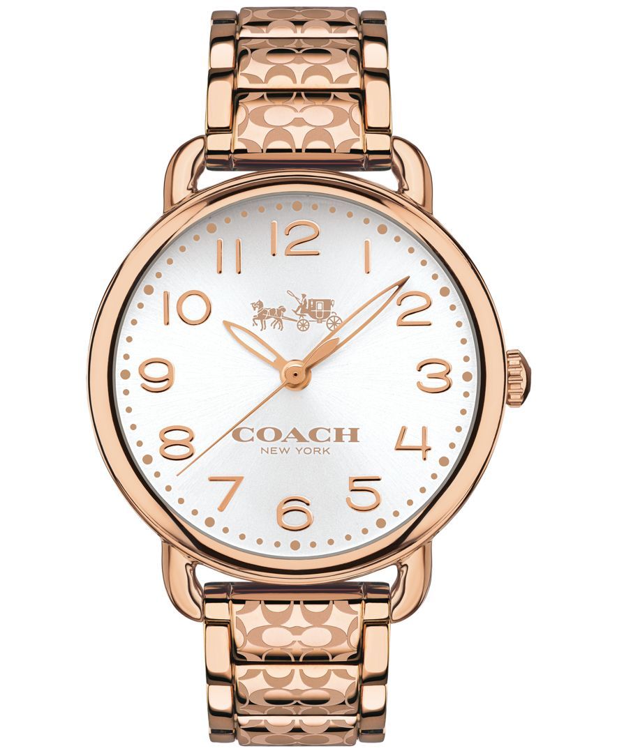 Coach Delancey White Dial Rose Gold Steel Strap Watch for Women - 14502497