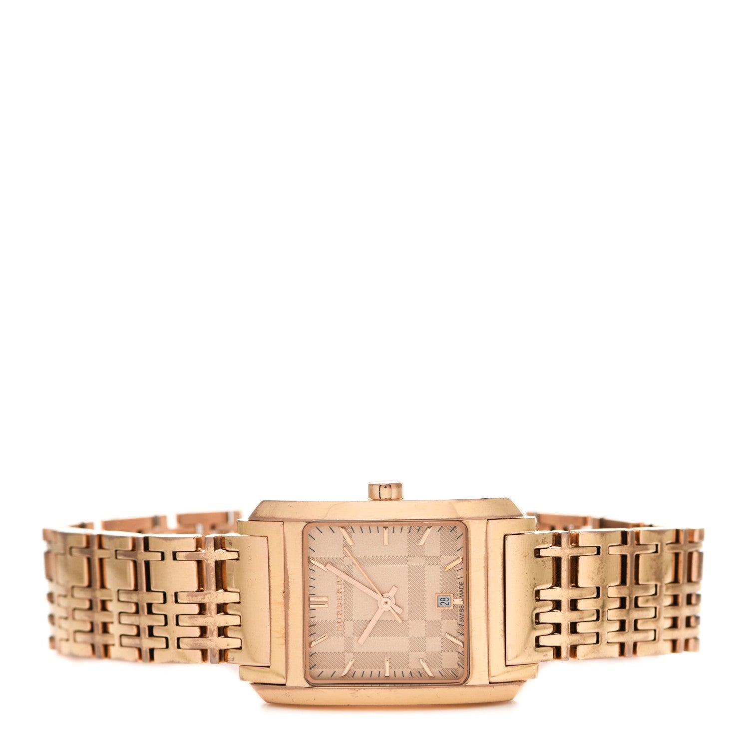 Burberry Nova Check Quartz Rose Gold Dial Rose Gold Stainless Steel Strap Watch for Women - BU1578