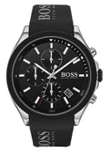 Hugo Boss Velocity Chronograph Black Dial Black Rubber Strap Watch for Men - 1513716