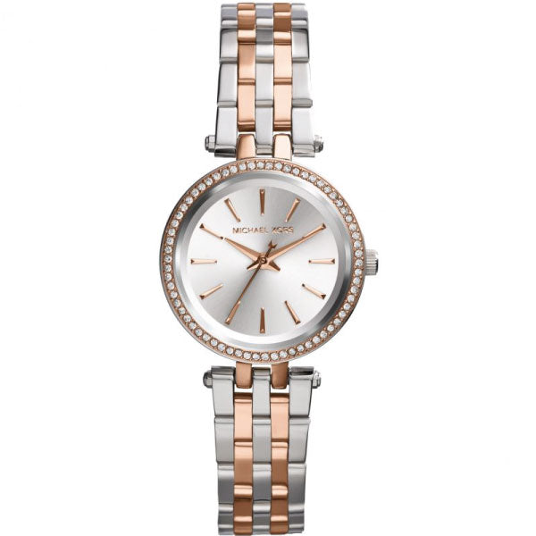 Michael Kors Darci Silver Dial Two Tone Steel Strap Watch for Women - MK3298