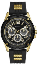 Guess Delta Black Dial Black Rubber Strap Watch for Men - GW0051G2